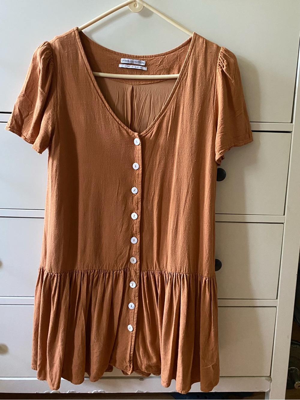 Urban Outfitters Terracotta Button-Front Mini Dress